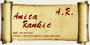 Anita Rankić vizit kartica